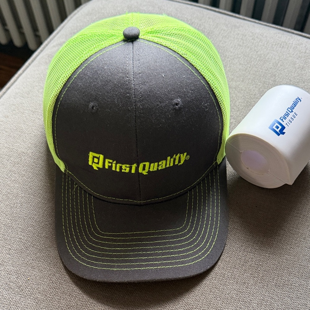 Port Authority adjustable Gray and Neon Green hard hat